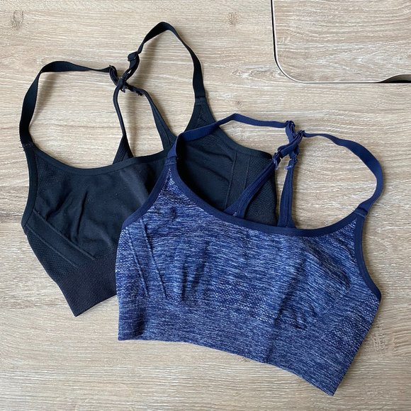 Under Armour Sports Bras Set of 2 Blue Black XS - Picture 2 of 12